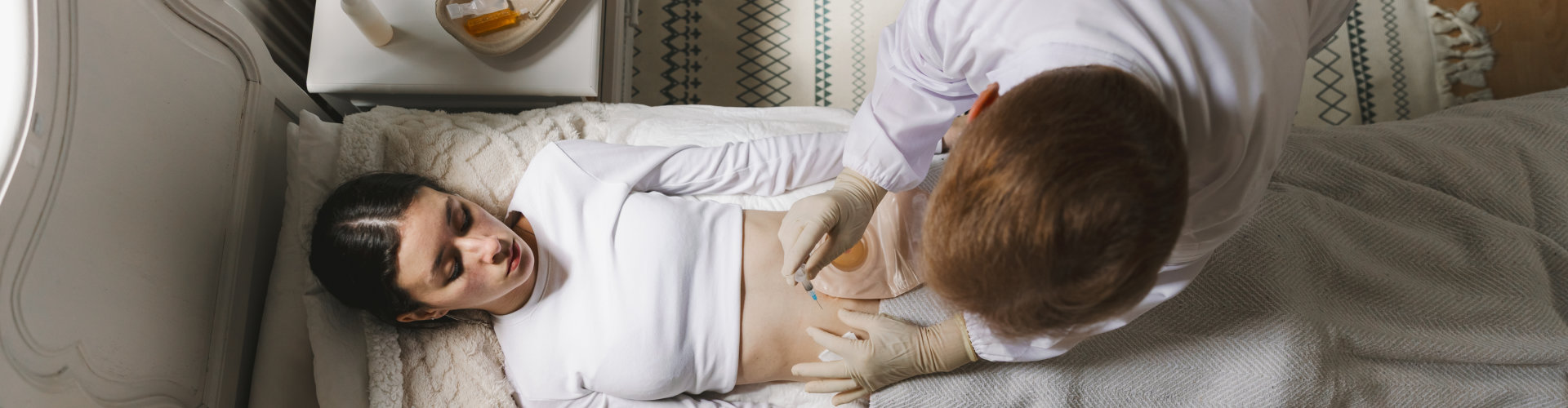 woman lying on the bed